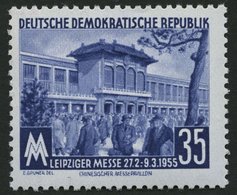 DDR 448bXI **, 1955, 35 Pf. Dunkelblau Frühjahrsmesse, Wz. 2XI, Pracht, Gepr. Schönherr, Mi. 160.- - Autres & Non Classés