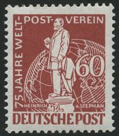 BERLIN 39I **, 1949, 60 Pf. Stephan Mit Abart UT In Deutsche Unten Beschnitten, Pracht, Mi. 400.- - Autres & Non Classés