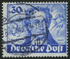 BERLIN 63I O, 1949, 30 Pf. Goethe Mit Abart Farbpunkt Links Oben Neben J Von J.W.v.Goethe, Pracht, Mi. 120.- - Other & Unclassified