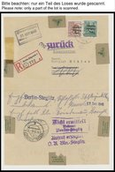 1948/79, Irrläufer-Posten: 72 Verschiedene Belege Und 7 Briefstücke, Dabei Luftpost, Einschreiben, Eilboten, Nachgebühr, - Oblitérés