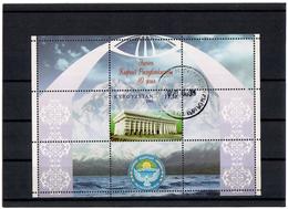 Kyrgyzstan.2001 Independence-10(Mountains,Arms,Flags,Architecture).  S/S: 11.50 Michel # BL 26   (oo) - Kirghizstan