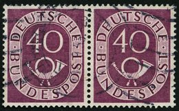 BUNDESREPUBLIK 133 Paar O, 1951, 40 Pf. Posthorn Im Waagerechten Paar, Feinst, Mi. 250.- - Autres & Non Classés