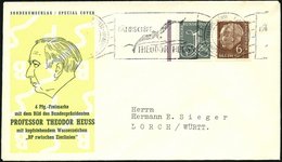 BUNDESREPUBLIK 180xZ BRIEF, 1960, 6 Pf. Heuss, Wz. 4Z, Mit 1 Pf. Zusatzfrankatur Auf Prachtbrief - Altri & Non Classificati