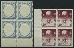 BUNDESREPUBLIK 210,214 VB **, 1955, 40 Pf. Schiller Und 20 Pf. Forschungsförderung, Je Im Randviererblock, Pracht, Mi. 1 - Altri & Non Classificati