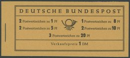 MARKENHEFTCHEN MH 4YI **, 1960, Markenheftchen Heuss Lieg. Wz., Erstauflage, Postfrisch, Pracht, Mi. 120.- - Autres & Non Classés