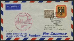 ERST-UND ERÖFFNUNGSFLÜGE 2515 BRIEF, 30.4.56, Berlin-Stuttgart, Prachtbrief - Storia Postale