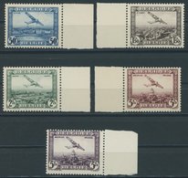 BELGIEN 280-83,298 **, 1930, Flugzeug Fokker, Postfrisch, 5 Prachtwerte, Mi. 82.- - Autres & Non Classés