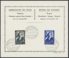 BELGIEN 453/4 BrfStk, 1937, Eugène-Ysaye Musikwettbewerb Auf Karte Mit Ersttags-Sonderstempel, Pracht - Sonstige & Ohne Zuordnung