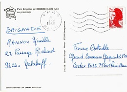 P.P. Port Payé PARIS 14 Ob 2 9 1986 Mécanique SECAP Carte Postale 2,20 F Liberté Rouge Yv 2376 - Brieven En Documenten