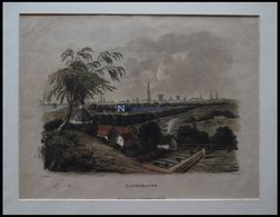 KOPENHAGEN, Gesamtansicht, Altkolorierte Aquatinta Von Johnston/Dawe 1815 - Lithographien