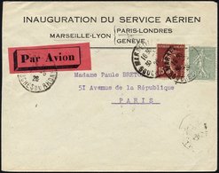 FRANKREICH 109,184 BRIEF, 31.5.26, Erstflug MARSEILLE-PARIS, Nur 50 Belege Geflogen!, Pracht, R!, Müller 143 - Sonstige & Ohne Zuordnung