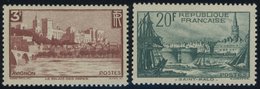 1938, 3 Fr. Papstpalast Und 20 Fr. Hafen Von St. Malo, Postfrisch, 2 Prachtwerte -> Automatically Generated Translation: - Sonstige & Ohne Zuordnung