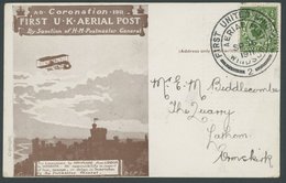 1911,  1/2 P. König Georg V Auf Sonderkarte First U.K. AERIAL POST Mit Instruktionen Und Spendendank-Zudruck, Feinst ->  - Sonstige & Ohne Zuordnung