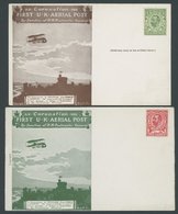 1911,  1/2 P. Und 1 P. König Georg V Auf Sonderkarte Bzw. Brief First U.K. AERIAL POST, Ungebraucht, Pracht -> Automatic - Altri & Non Classificati