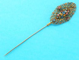 BEAUTIFULL ANTIQUE BRASS HAIR PIN ... In Top Condition * Ancien épingle à Cheveux Haarnadel Forcina Horquilla - Toebehoren