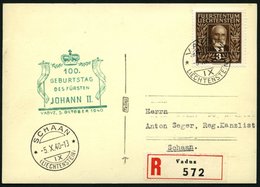 LIECHTENSTEIN 191 BRIEF, 1940, 3 Fr. 100 Geburtstag Auf Ersttagskarte, Pracht - Andere & Zonder Classificatie