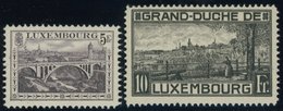 LUXEMBURG 136B,143B **, 1934, 5 Und 10 Fr. Landschaften, Gezähnt B, Postfrisch, 2 Prachtwerte, Mi. 80.- - Autres & Non Classés