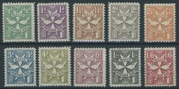 MALTA P 11-20 *, Portomarken: 1925, Malteserkreuz, Falzrest, Prachtsatz - Oblitérés