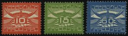 NIEDERLANDE 102-4 *, 1921, Flugpost, Falzrest, Prachtsatz - Niederlande