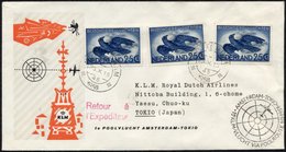 NIEDERLANDE 630 BRIEF, 28.10.58, KLM Erstflug AMSTERDAM-NORDPOL-TOKIO, Pracht - Niederlande