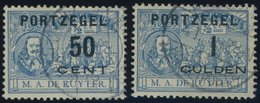 1907, 50 C. Auf  1/2 C. Und 1 G. Auf  1/2 C. Blau, 2 Prachtwerte, Mi. 110.- -> Automatically Generated Translation: 1907 - Impuestos