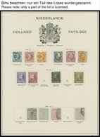 SAMMLUNGEN, LOTS O,* , Fast Nur Gestempelte Sammlung Niederlande Von 1852-1944 Auf Schaubekseiten (Text Bis 1957), Mit G - Collections