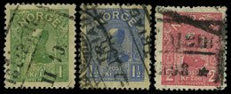 NORWEGEN 67-69 O, 1907, König Haakon VII, Satz Feinst, Mi. 220.- - Andere & Zonder Classificatie