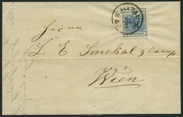 ÖSTERREICH 5Y BRIEF, 1858, 9 Kr. Blau, Maschinenpapier, Type IIIb, K1 ZWITTAU B.H., Prachtbrief Nach Wien - Usados
