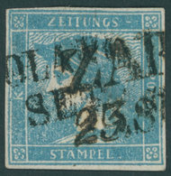 ÖSTERREICH BIS 1867 6Iy O, 1851, 0.6 Kr. Hellblau, Type I, Geripptes Papier, Mit Doppelentwertung Von ZARA Und TOSCOLANO - Usati