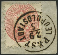 ÖSTERREICH 32 BrfStk, 1863, 5 Kr. Rosa, Ungarischer K1 PEST LEOPOLDSTADT, Prachtbriefstück - Usati