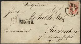 ÖSTERREICH 37/8II BRIEF, 1875, 5 Kr. Rot Und 10 Kr. Blau (rückseitig), Feiner Druck, Auf Reco-Brief Von GABEL Nach Reich - Used Stamps