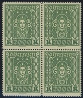 ÖSTERREICH 1918-1938 405AIb VB **, 1922, 2000 Kr. Schwarzgelblichgrün, Gezähnt L 121/2, Im Viererblock, Postfrisch, Prac - Autres & Non Classés