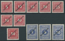 PORTOMARKEN P 64-74 **, 1919, Deutsch-Österreich, Postfrisch, üblich Gezähnter Prachtsatz, Mi. 200.- - Strafport