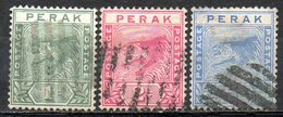 MALAISIE - PERAK - (Protectorat Britannique) - 1890-95 - N° 13, 14 Et 16 - (Tigre) - Perak