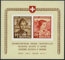 SCHWEIZ BUNDESPOST Bl. 6 **, 1941, Block Kriegs-Winterhilfe, Pracht, Mi. 140.- - Autres & Non Classés