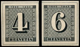 SCHWEIZ BUNDESPOST 417/8 **, 1943, Einzelmarken 100 Jahre Briefmarken, Pracht, Mi. 60.- - Sonstige & Ohne Zuordnung