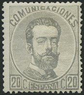 SPANIEN 123 *, 1873, 20 C. Graulila, Normale Zähnung, Pracht, Mi. 150.- - Other & Unclassified
