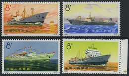 CHINA - VOLKSREPUBLIK 1113-16 (*), 1972, Handelsschiffe Der Volksrepublik China, Wie Verausgabt Ohne Gummi, Prachtsatz, - Unused Stamps