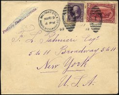 PUERTO RICO USA 118 BRIEF, Vorläufer: 1899, 2 C. Braunrot Mit Zusatzfrankatur 3 C. Violett (Nr. 91) Mit K1 MILITARY STA. - Porto Rico