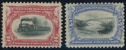 Scott 295,297, 1901, 2 Und 5 C. Panamerikanische Ausstellung, Postfrisch, 2 Werte Feinst, $ 220 -> Automatically Generat - Oblitérés