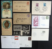 1884-1992, Bier-Thematik, 9 Verschiedene Belege, Dabei U.a. Postkartenvorläufer, Jugendstil-Ziehkarte Etc. Pracht -> Aut - Non Classés