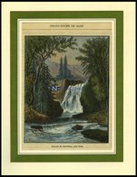 BADEN, Grhzgtm.: Cascade De Geroldsau Bei Baden (engl. Landschaftsgarten), Kolorierter Holzstich Um 1880 Aus Malte-Brun - Litografía