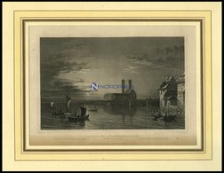 Schloß FRIEDRICHSHAFEN übers Wasser Gesehen, Stahlstich Von Tombleson/HOW Um 1840 - Litografia