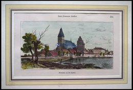 GRIMMEN An Der Trebel, Kolorierter Holzstich Von Gustav Schönleber Von 1881 - Litografia