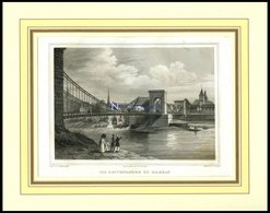 HAMELN: Die Kettenbrücke, Stahlstich Von Osterwald/Poppel, 1840 - Lithographies