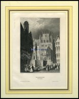 HILDESHEIM: Der Markt, Stahlstich Von B.I. Um 1840 - Lithographien