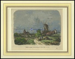 MELDORF I.H., Gesamtansicht, Kolorierter Holzstich Nach Weber Von 1870 - Lithografieën