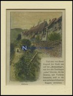 MÜHLHEIM, Teilansicht, Kolorierter Holzstich Um 1880 - Lithografieën