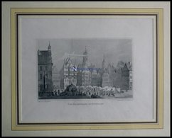 STUTTGART: Der Marktplatz Mit Hübscher Personenstaffage, Im Oberen Bild Leichte Beschädigung, Stahlstich Von Schönfeld/G - Lithografieën