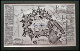 QUESNOY: Grafschaft Hennegau, Kupferstich-Plan Von Bodenehr Um 1720 - Lithografieën
